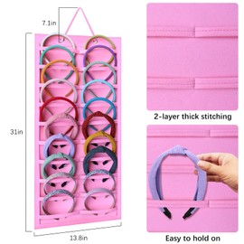 SMUK Hanging Headband Holder Organizer for Girls, Wall-mount Headband Storage Display for Women, Head Band Hair Accessories Organizer On Wall, Door, Wardrobe