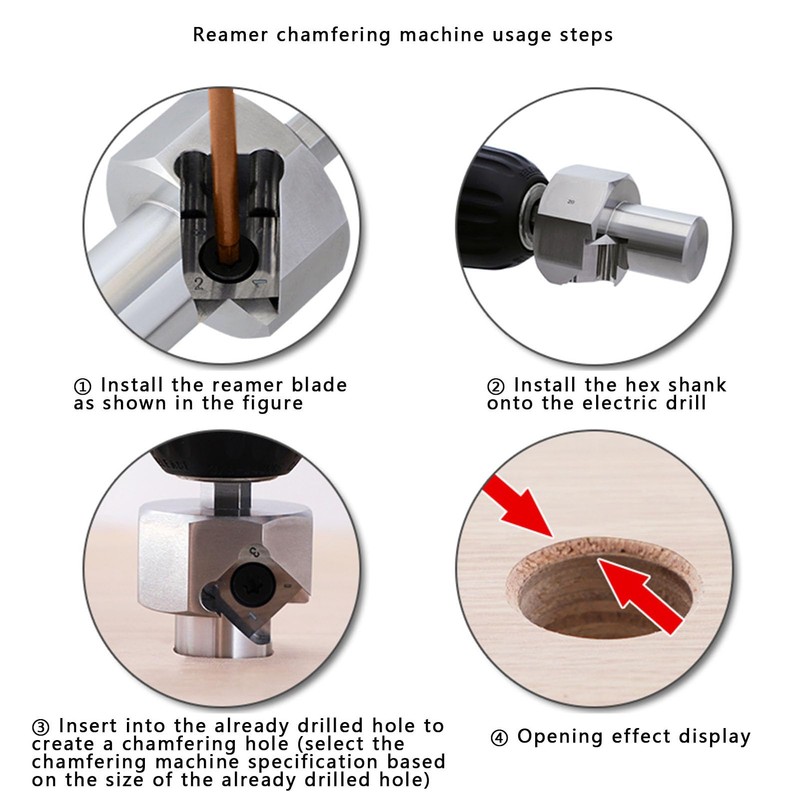 Bench Dog Hole Chamfer Reamer Tool, Woodworking Workbench Deburring Drill