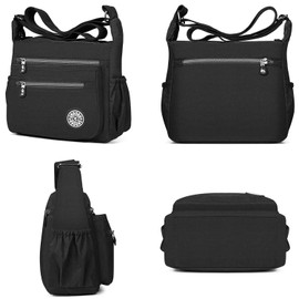 TIBES Fashion Women Nylon Shoulder Bag Waterproof Crossbody Purse Organize Travel Messenger Bag