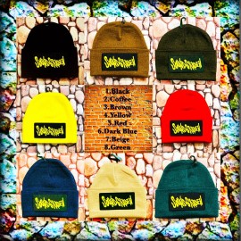 SOUNDGARDEN BLACK ( OTHER COLORS ) PATCHED BEANIE  NECKLACE