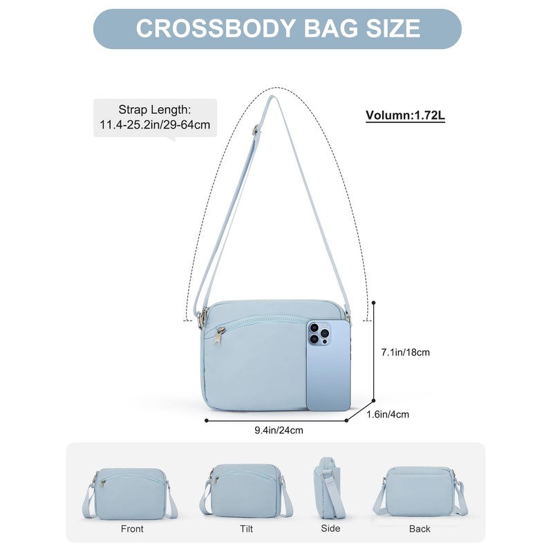SZSYCN Women's Shoulder Bag Medium Waterproof Nylon Crossbody Bag with