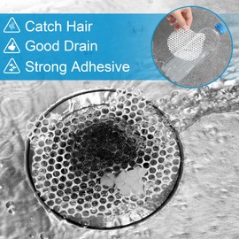 Disposable Shower Drain Hair Catcher, 3.5 Inch Shower Bear Drain Cover Mesh Stickers, 25 Pack