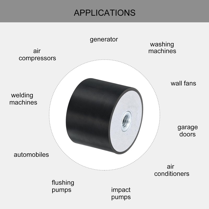 sourcing map 4Pcs 40 x 30mm M8 Thread Female Rubber