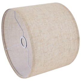 Beige Lamp Shade, Large Drum Lampshade 13''Top X 13'' Bottom X 10'' High, Replacement Lamp Shade Natural Linen Hand Crafted for Table Lamps Floor Lamps Chandelier Lamp, Easy Assembly Required