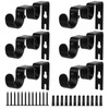 6 Pack Double Curtain Rod Brackets, Heavy Duty Adjustable Curtain