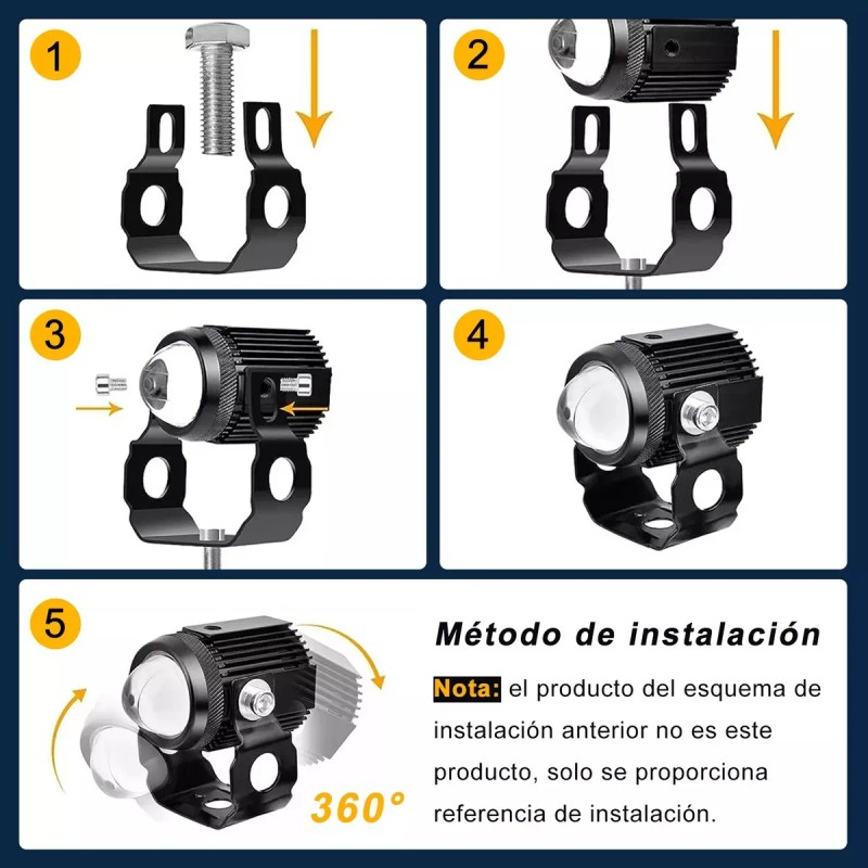 3 Par Faros Luces Led Para Motos Auto Doble Color