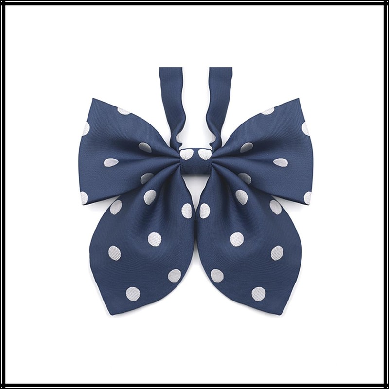 White Fang NC074 Women's Polka Dot Ribbon, Uniform, Students, Bowtie,