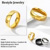 Bestyle 6mm Gold Wedding Band Ring Men Women Minimalist Plain