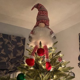 Gnome Christmas Tree Topper,Gnome Christmas Ornaments Santa Gnomes Plush Party Decoration Ornament Supplies
