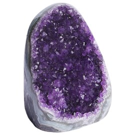 Amethyst Crystal Rock, 100-300g Natural Amethyst Geode Positive Energy Crystals and Healing Stones Car Office Home Decoration-