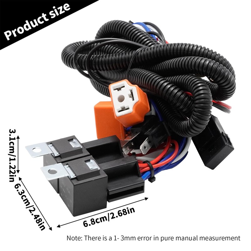Vkinman H4 Relay Harness 9003 Headlight Relay Wiring Kit Ceramic