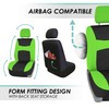 Automotive Seat Covers Green Universal Fit Combo Set with Steering