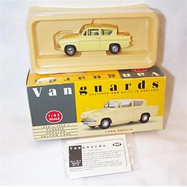 corgi vanguards ford anglia yellow car 1.43 scale limited edition diecast model