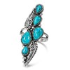 Turquoise Ring for Women Men Chunky Statement Pointer Middle Index
