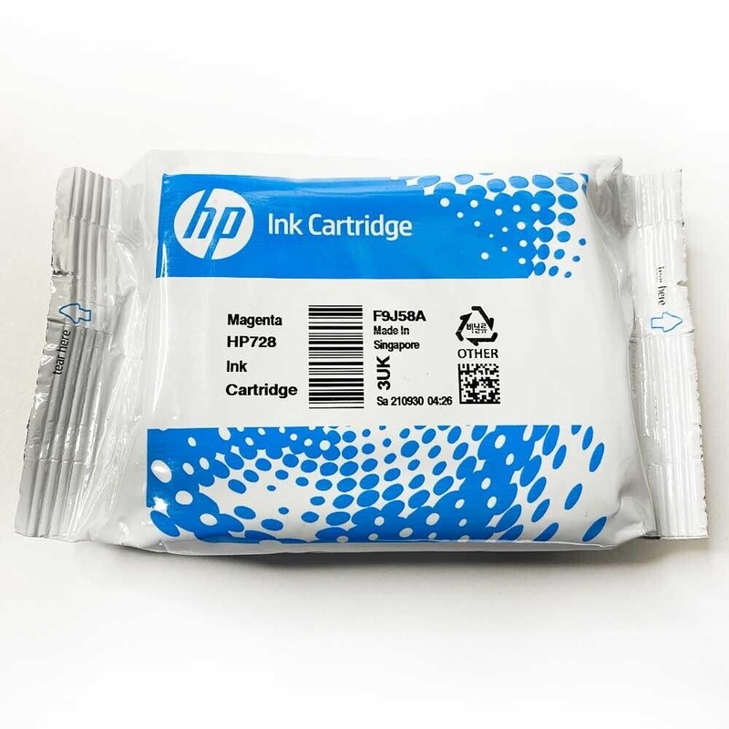 HP 728 Black Cyan Magenta Yellow 4 pk Ink Cartridges