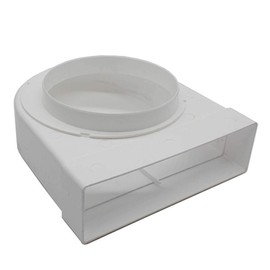 Kair Rotating Elbow Bend Adaptor 204mm x 60mm to 150mm - 6 inch Rectangular to Round 90 Degree Bend Adapter for Converting to Different Size Plastic Ducting Systems