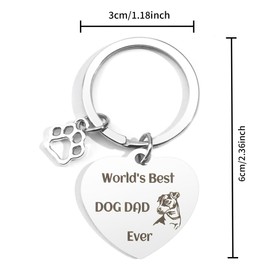 Bluckincle Funny Dog Dad Gifts Worlds Best Dog Dad Keyring Cute Keychain