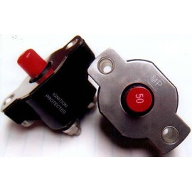 Witonics 50A 32V Panel Mount Manual Reset Marine Circuit Breaker for Mercruiser, Indmar and Volvo (Pack of 1)