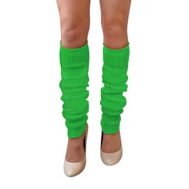 NuJake Leg Warmers In Assorted Colours Ladies 1980s Luxurious Girls Cosplay Legwarmer (Green)