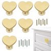 YYMSEN 6 Pcs Brass Heart-Shaped Gold Cabinet Knobs, Suitable for