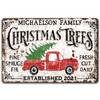 Custom Metal Christmas Tree Farm Sign with Name