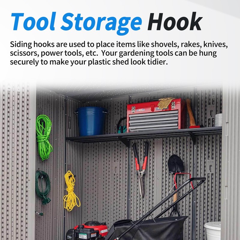 Dfnidy Tool Hooks Compatible with Lifetime Storage Shed Accessories, Black