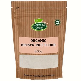 Organic Brown Rice Flour 500g by Hatton Hill Organic | Nutritious Wholegrain Flour for Baking & Cooking