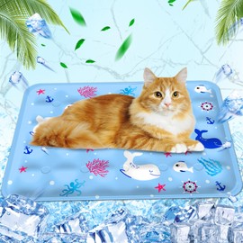 Huifengjie Dog Cooling Mat, Water-Filled Cooling Mat, for Home On the Go or in the Car, 40 x 50 cm, M, Underwater World