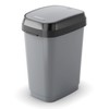 Kis" Dual Swing Waste Container, Grey/Anthracite, 19 x 25 x