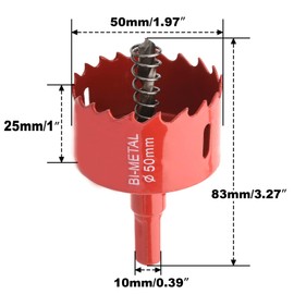 LEPEVNEY 1.97"/50mm Hole Saw Cutter HSS Bi-Metal Hole Saw Drill Bit for Wood Plastic Aluminum, Electric Drill Tool for Drilling Wood Boards, Soft Metal Sheet, Drywall and Plastic (2 Inch)