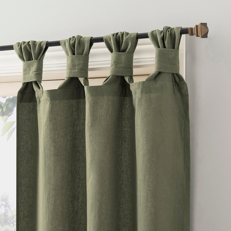Archaeo Washed 100% Cotton Small Window Twist Tab Cafe Curtains,
