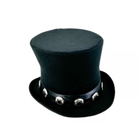 Handmade ROCK STAR SLASH GUITAR COSTUME TOP HAT CONCHO STEEL GNR LEATHER BAND USA MADE