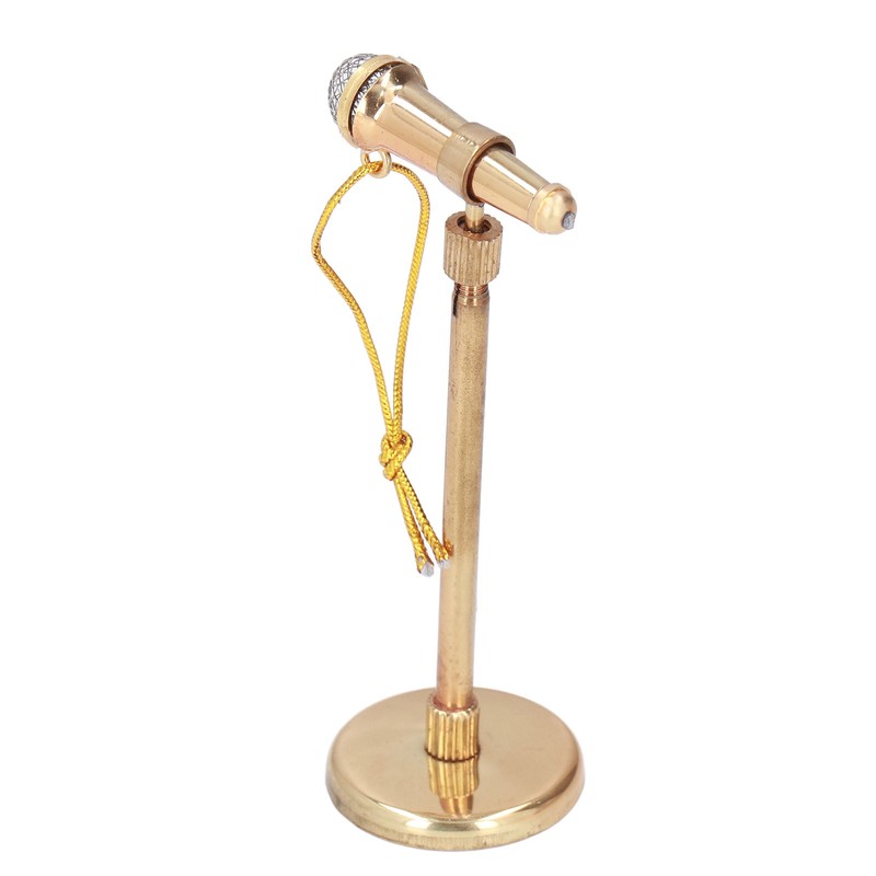 Adjustable Miniature Microphone Replica Model Mini Musical Instrument Decoration for