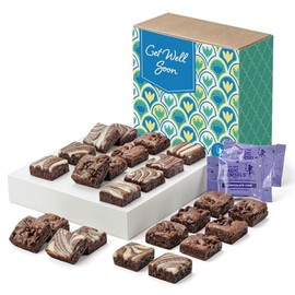 Fairytale Brownies Get Well GLUTEN-FREE Magic Morsel 24 Individually Wrapped Gourmet Chocolate Food Gift Basket - 1.5 Inch x 1.5 Inch Bite-Size Brownies - 24 Pieces - Item CJ624