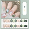 Aikeis 24 Pieces Summer Camellia Nail Art Leaves Press On