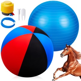 VercanMonth 48 Inch Giant Herding Ball with Cover Anti Burst Ball Please Watch VCR for How to Inflation Horse Toys for Horse Stall Entertainment Play, Pump Included