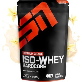 ESN IsoWhey Hardcore Protein Powder, Vanilla (Classic), 1 kg, Up to 26 g Protein per Serving, Tested Quality, Made in Germany