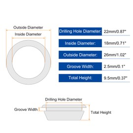 QUARKZMAN Pack of 20 Round Rubber Grommets, 18 mm ID 22 mm Bore Hole, Double-Sided Firewall Cable Grommet, Electrical Wiring Seal, Black
