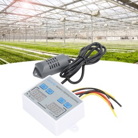 Temperature Humidity Controller 12V, High Accuracy Digital Temperature Humidity Controller 10A 2 Display Window with 1meter Sensor for Industrial Use