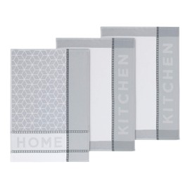 Dyckhoff Set of 3 kitchen towels – tea towels in brand quality 1449.2047, home & kitchen, grey