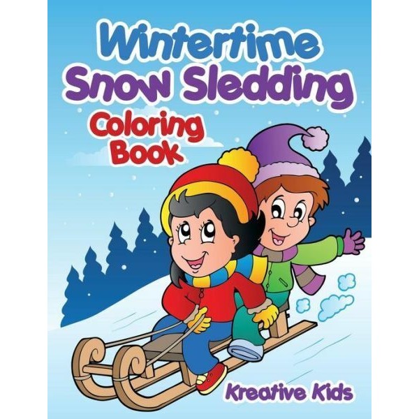 Wintertime Snow Sledding Coloring Book