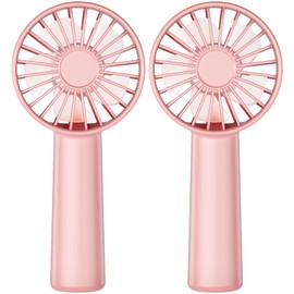 KIDEE Portable Mini Fan, 2 Pack Handheld Fan USB Rechargeable with 3 Spee, Battery Powered Personal Hand Fans for Travel, Small Lash Fans for Women Girls, Pink