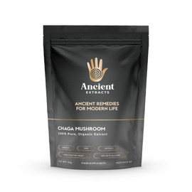 Ancient Extracts Chaga Mushroom Extract Powder - Minimum 30% Beta Glucans - GMO Free, Gluten Free, Vegan - Increased Energy, Performance, Endurance - Superfood, Adaptogen (60g)
