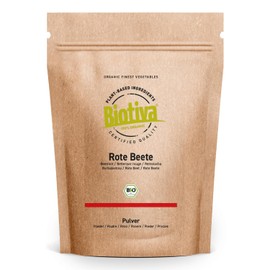 Biotiva Beetroot Powder -250g - Without additives - Packed and Certified in Germany (DE-ÖKO-005) - Vegan