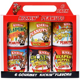 ASS KICKIN’ Spicy Hot Peanuts – Variety Pack 4.25oz 6 Pack - Ultimate Spicy Gourmet Gift Peanuts - Try if you dare!