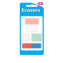 E&A Distribution Limited E&A 5 pack erasers (PINK,WHITE,GREEN,RED-BLUE) great quality for paper use