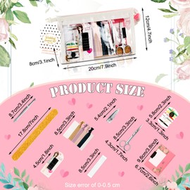 Chumia 132 Pieces Wedding Survival Kit Wedding Day Bridal Emergency Kit Bridal Party Proposal Gifts Mini Emergency Kit for Women with Makeup Bags Wedding Bride Emergency Supplies (Dot Style)