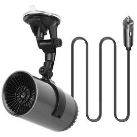 Portable Car Heater 2 In 1 Heating Cooling Fan Rotatable Demister Defroster with 4.92ft Cord（12V Suitable for car;24V Suitable for truck,van, bus） - Votage: 12V