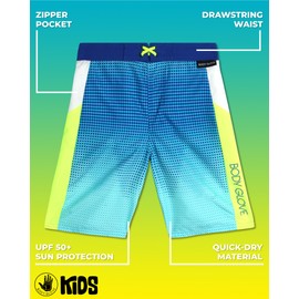 Body Glove Jungen-Badehose – UPF 50+ schnelltrocknende Badeshorts mit Reißverschlusstasche – Badehose für Jungen (Größen: 8–18), Königsgelbe Punkte, 8