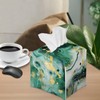 ZDCUSTOM Green Marble Tissue Box Cover Square Tissue Holder PU